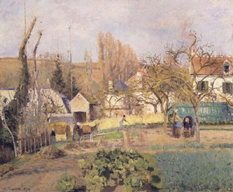 Camille Pissarro Kitchen garden at L-Hermitage,Pontoise jardin potager a L-Hermitage,Pontoise oil painting picture